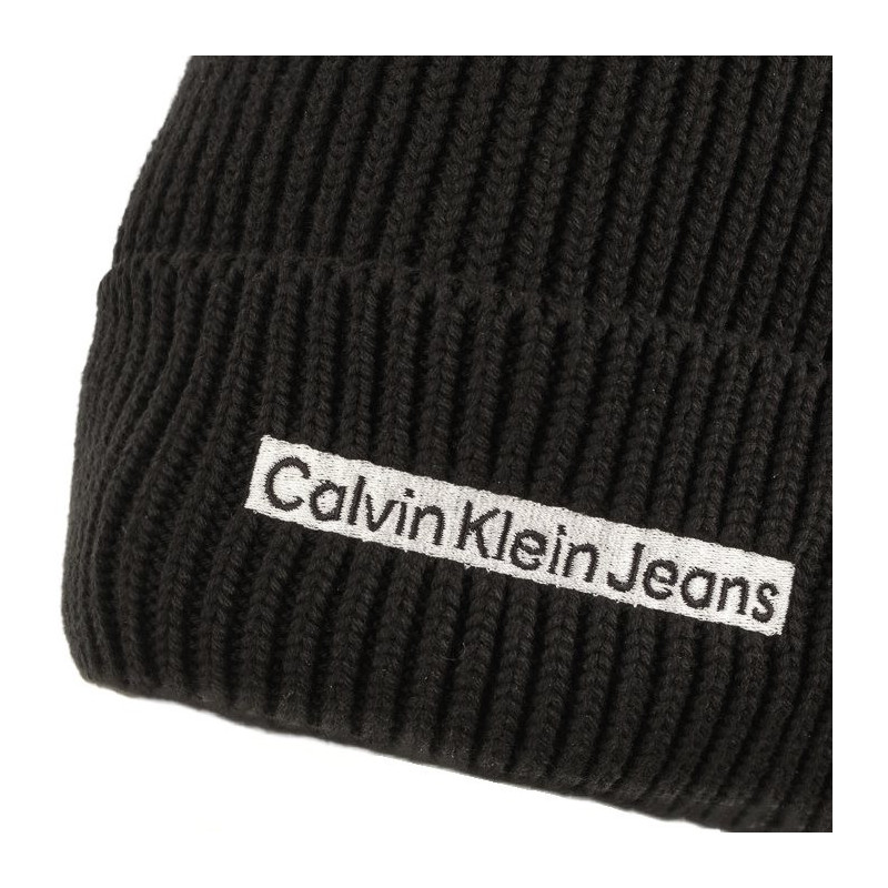 Calvin Klein Institutional Patch Beanie Black K50K509895 BDS (CK338-a) cap