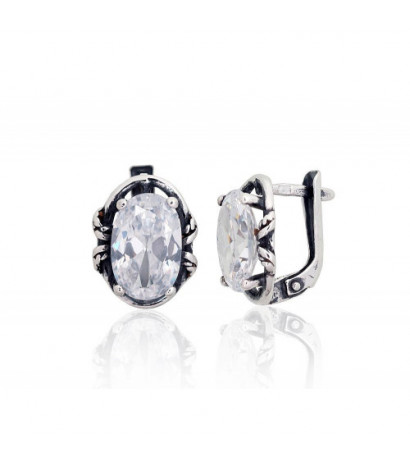 Silver earrings with...