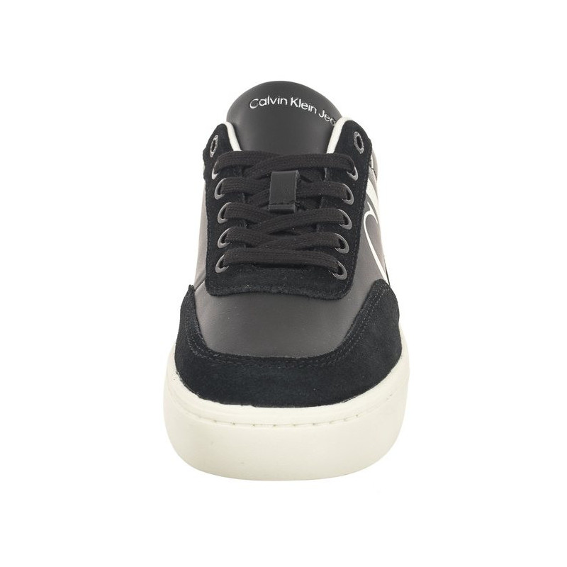 Calvin Klein Classic Cupsole Laceup Mix Lth Black/Bright White/Silver YW0YW01057 BEH (CK353-a) sports Shoes