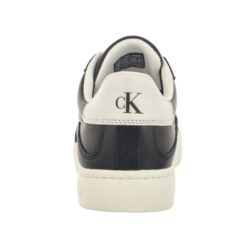 Calvin Klein Classic Cupsole Laceup Mix Lth Black/Bright White/Silver YW0YW01057 BEH (CK353-a) sports Shoes