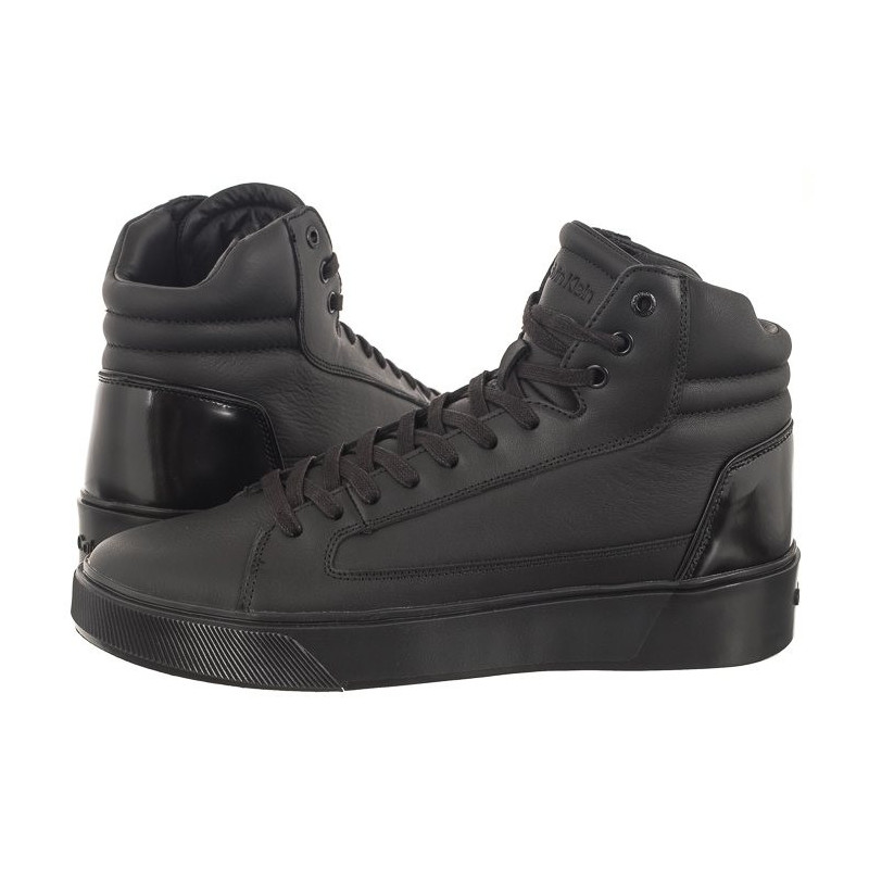 Calvin Klein High Top Lace Up Inv Stitch Triple Black HM0HM01164 0GJ (CK352-a) sports shoes