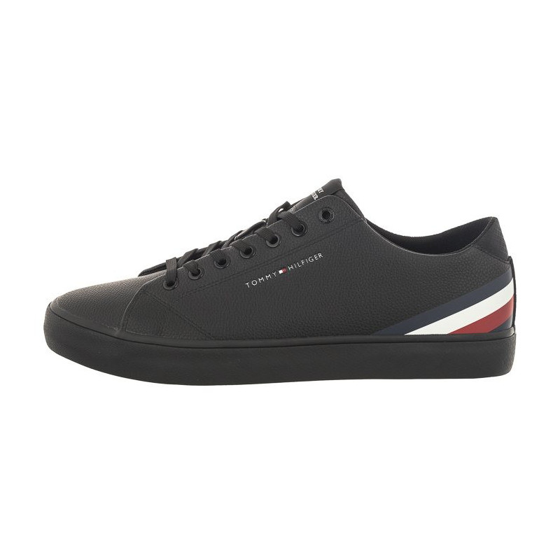 Tommy Hilfiger Hi Vulc Core Low Lth Stripes Triple Black FM0FM04778 0GQ (TH863-a) sports shoes