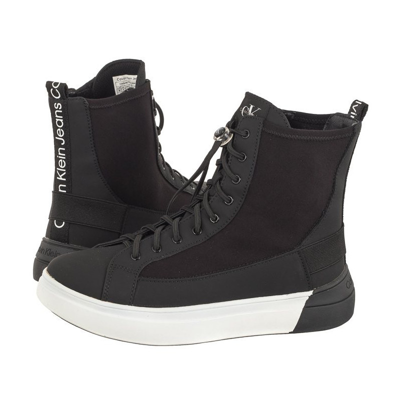 Calvin Klein High Top Lace-up Sneaker V3X9-80733-1464 999 Black (CK354-a) shoes