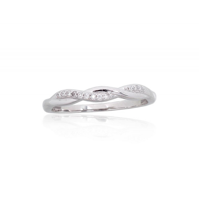 Silver ring 2101847(PRh-Gr)_CZ, Silver 925°, Rhodium (Plating), Zirkons