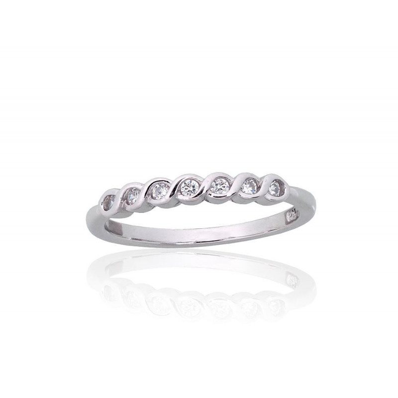 Silver ring 2101848(PRh-Gr)_CZ, Silver 925°, Rhodium (Plating), Zirkons