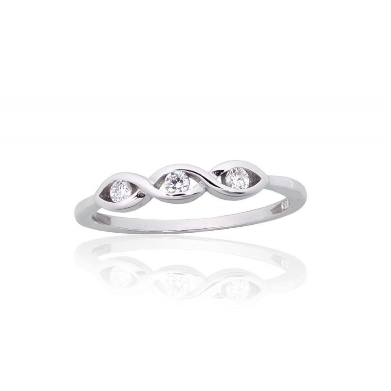 Silver ring 2101849(PRh-Gr)_CZ, Silver 925°, Rhodium (Plating), Zirkons