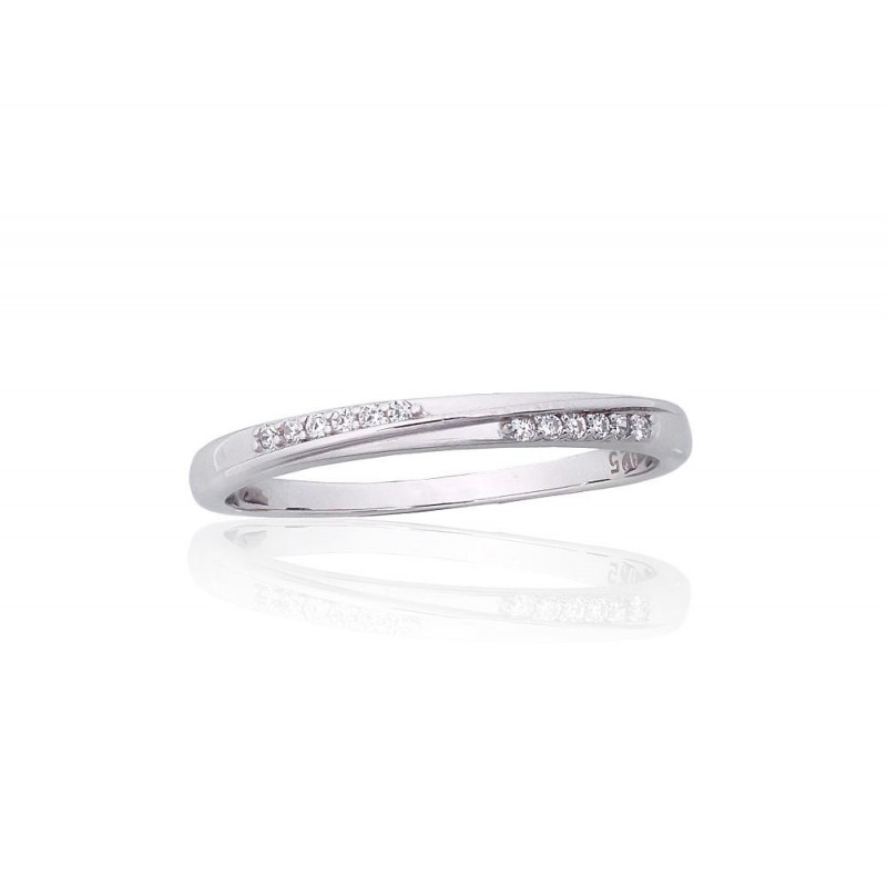 Silver ring 2101850(PRh-Gr)_CZ, Silver 925°, Rhodium (Plating), Zirkons