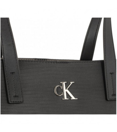 Calvin Klein Minimal Monogram Slim Tote34 Black K60K611213 BDS (CK361-a) handbag