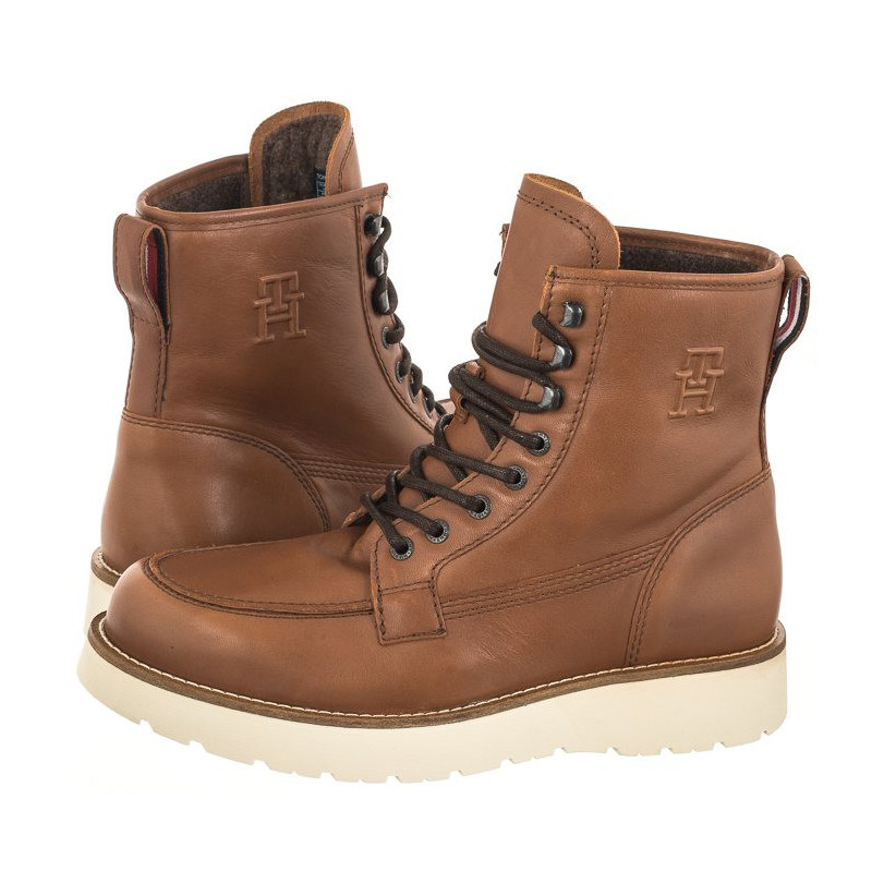 Tommy Hilfiger TH American Warm Leather Boot Winter Cognac FM0FM04668 GVI (TH883-a) boots