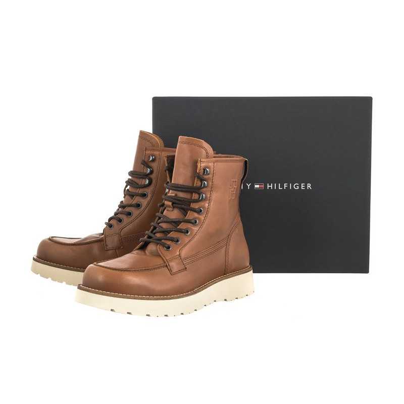 Tommy Hilfiger TH American Warm Leather Boot Winter Cognac FM0FM04668 GVI (TH883-a) boots