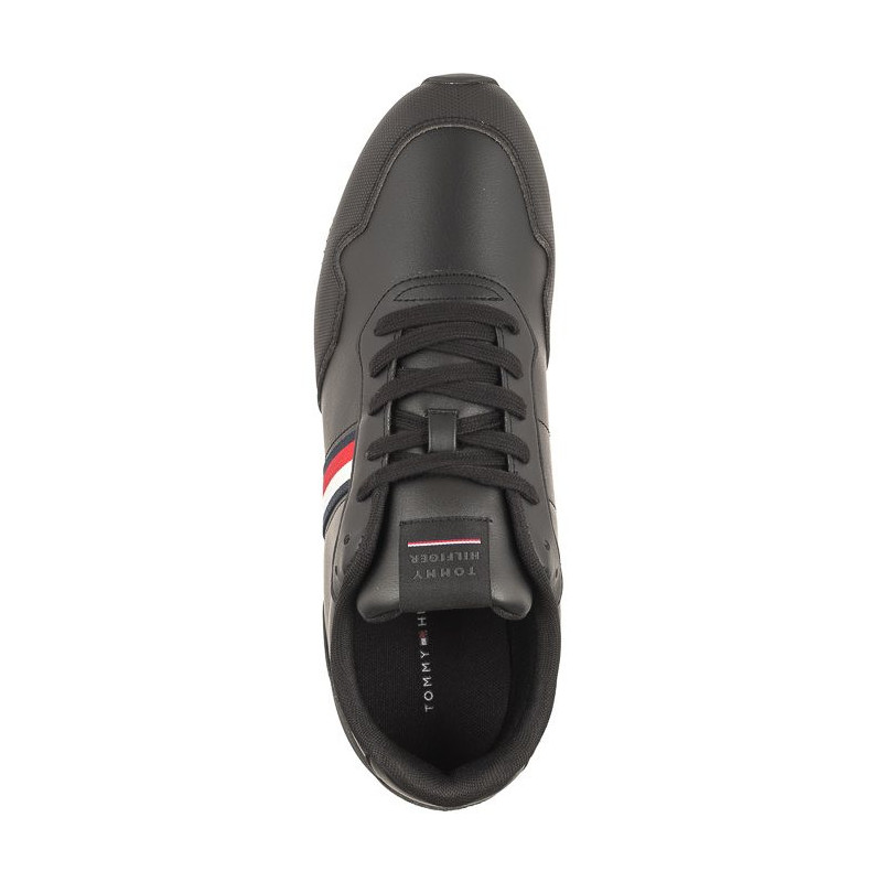 Tommy Hilfiger Core Lo Runner Pu Lth Triple Black FM0FM04834 0GQ (TH882-a) sports shoes