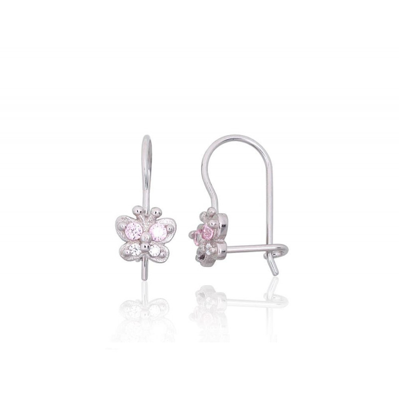 Silver hook earrings 2203827(PRh-Gr)_CZ+CZ-PI, Silver 925°, Rhodium (Plating), Zirkons