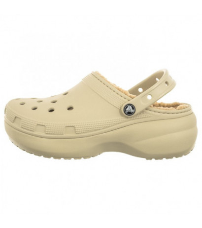 Crocs Classic Platform Lined Bone 207938-2Y2 (CR302-b) Women's Shoes/Flip Flops