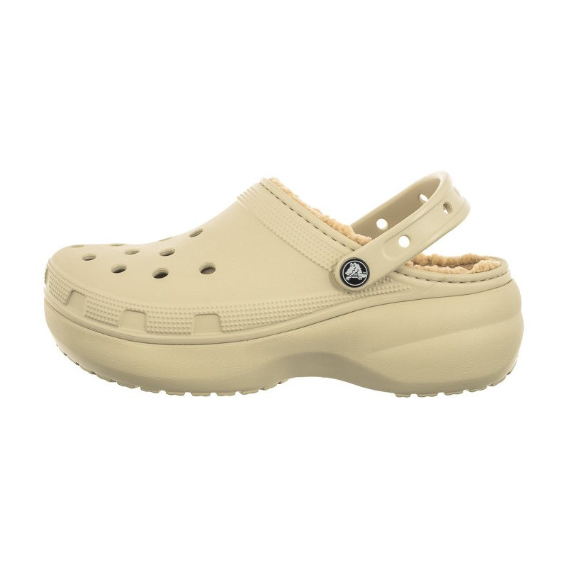 Crocs Classic Platform Lined Bone 207938-2Y2 (CR302-b) Women's Shoes/Flip Flops