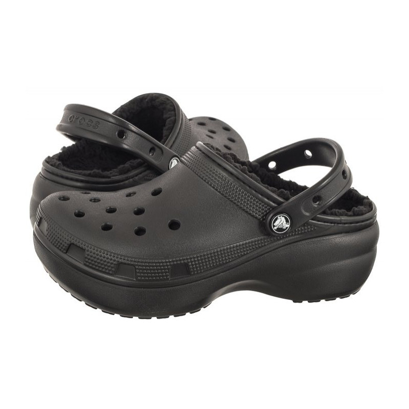 Crocs Classic Platform Lined Black 207938-001 (CR302-a) Women's Shoes/Flip Flops