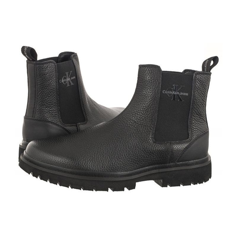 Calvin Klein Eva Mid Chelsea Boot Lth Triple Black YM0YM00750 0GT (CK381-a) shoes