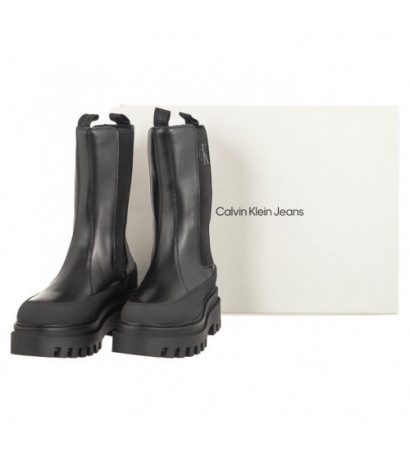 Calvin Klein Flatform Chelsea Boot Lth Wn Triple Black YW0YW01111 0GT (CK386-a) shoes