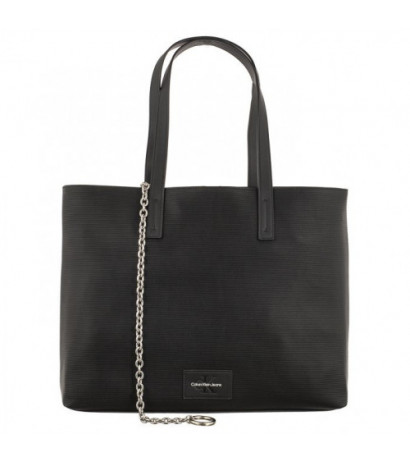 Calvin Klein Sculpted Slim Square Tote Chain Black K60K611187 BDS  (CK392-a) handbag