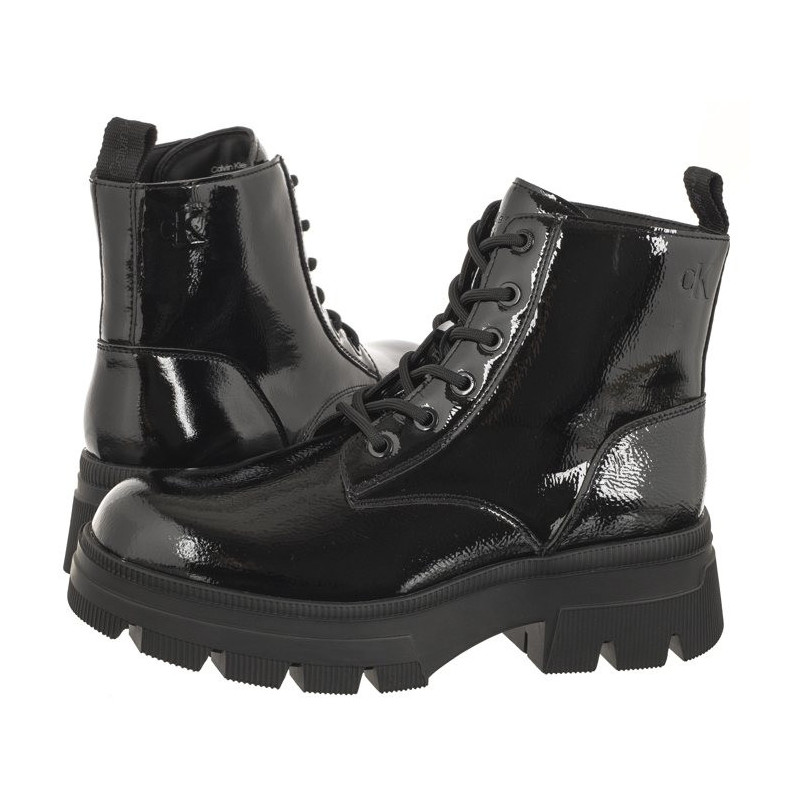 Calvin Klein Chunky Combat Laceup Boot Wn Triple Black YW0YW01265 0GT (CK397-a) shoes