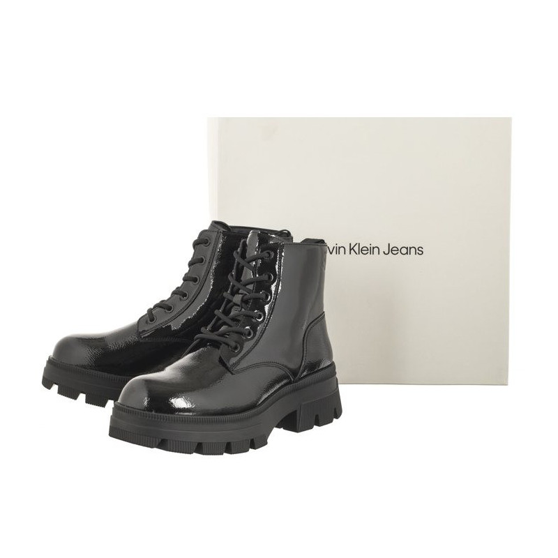 Calvin Klein Chunky Combat Laceup Boot Wn Triple Black YW0YW01265 0GT (CK397-a) shoes