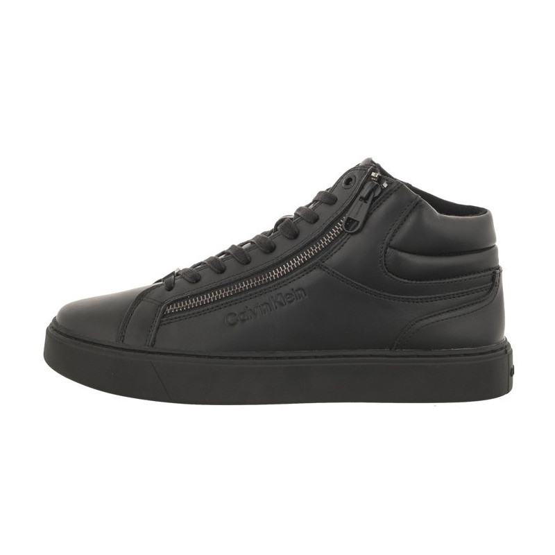 Calvin Klein High Top Lace Up W/Zip Rubb Triple Black HM0HM01269 0GJ (CK401-a) sports shoes