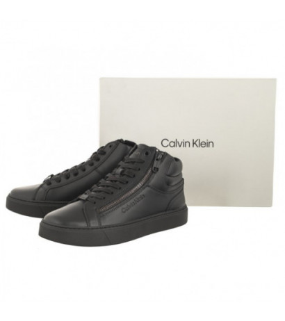 Calvin Klein High Top Lace Up W/Zip Rubb Triple Black HM0HM01269 0GJ (CK401-a) sports shoes