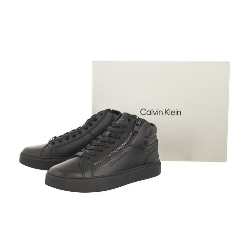 Calvin Klein High Top Lace Up W/Zip Rubb Triple Black HM0HM01269 0GJ (CK401-a) sports shoes