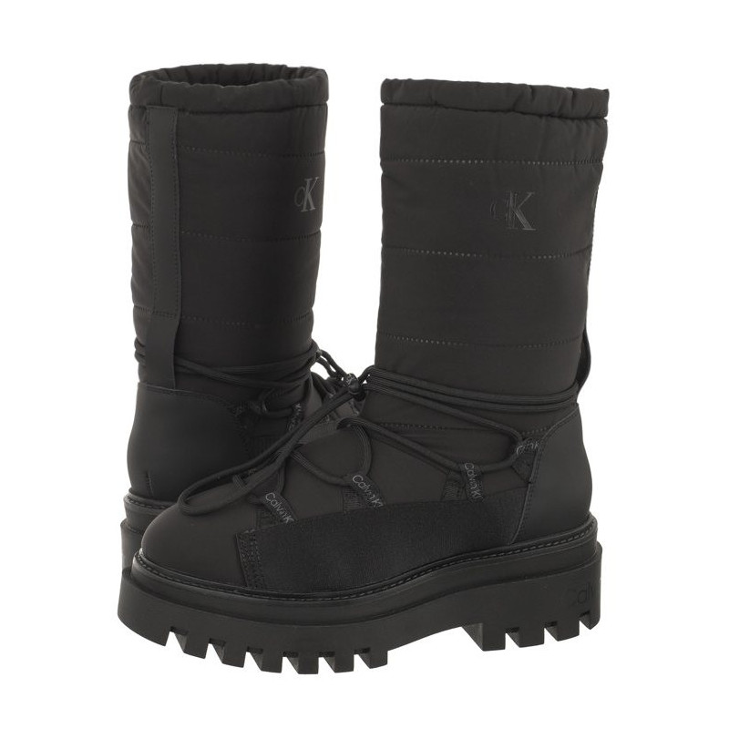 Calvin Klein Flatform Snow Boot Nylon Wn Triple Black YW0YW01146 0GT (CK399-a) boots