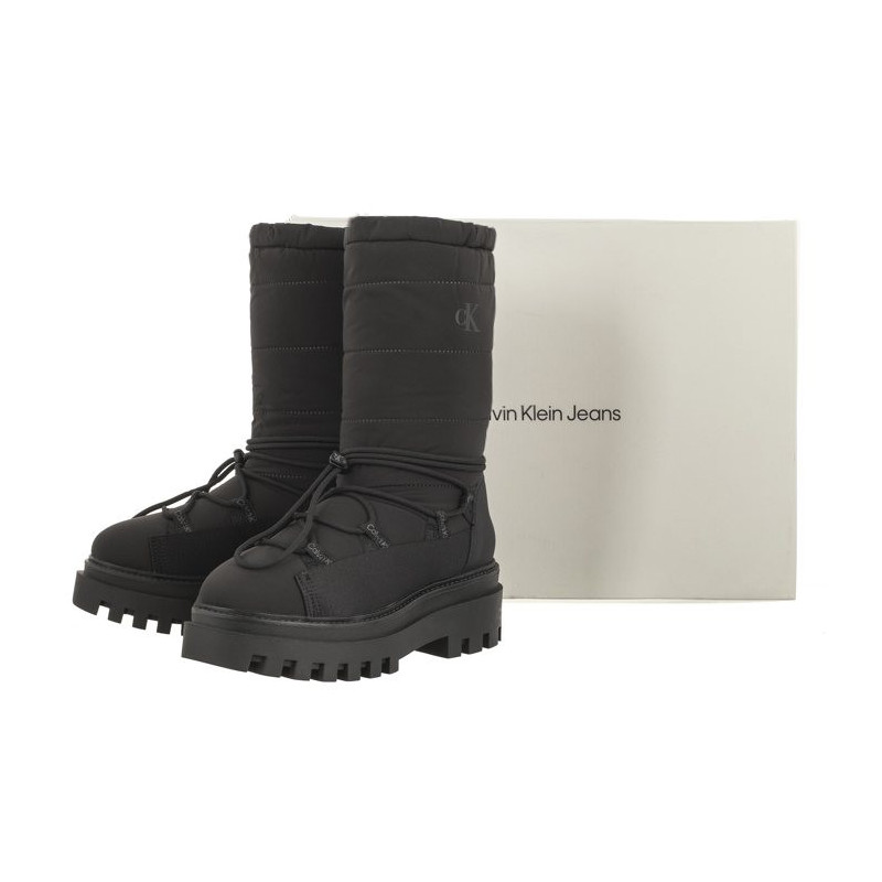 Calvin Klein Flatform Snow Boot Nylon Wn Triple Black YW0YW01146 0GT (CK399-a) boots