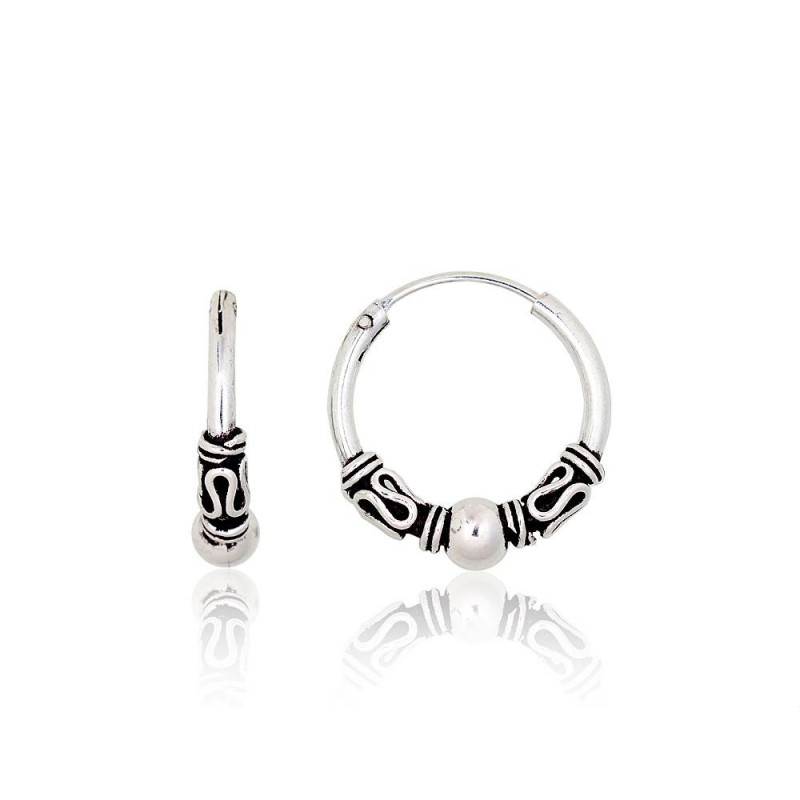 Silver earrings-rings 2200521(POx-Bk), Silver 925°, oxide (Plating)