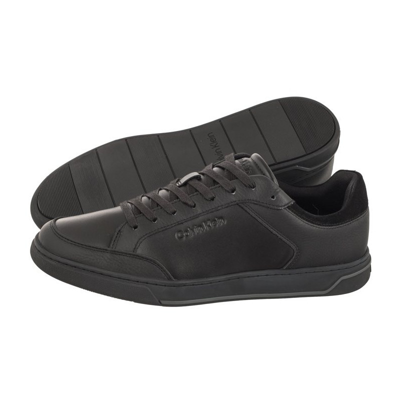 Calvin Klein Low Top Lace Up Lth Triple Black HM0HM01455 0GJ (CK416-a) sports shoes