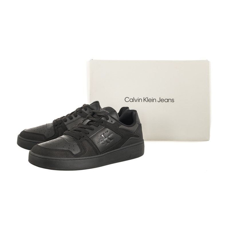 Calvin Klein Basket Cupsole Low Lth Ml Fad Triple Black YM0YM00884 0GT (CK417-a) sports shoes