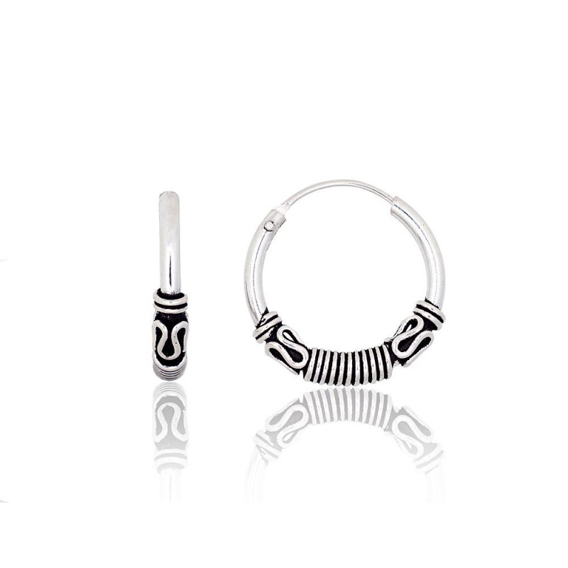 Silver earrings-rings 2203999(POx-Bk), Silver 925°, oxide (Plating)