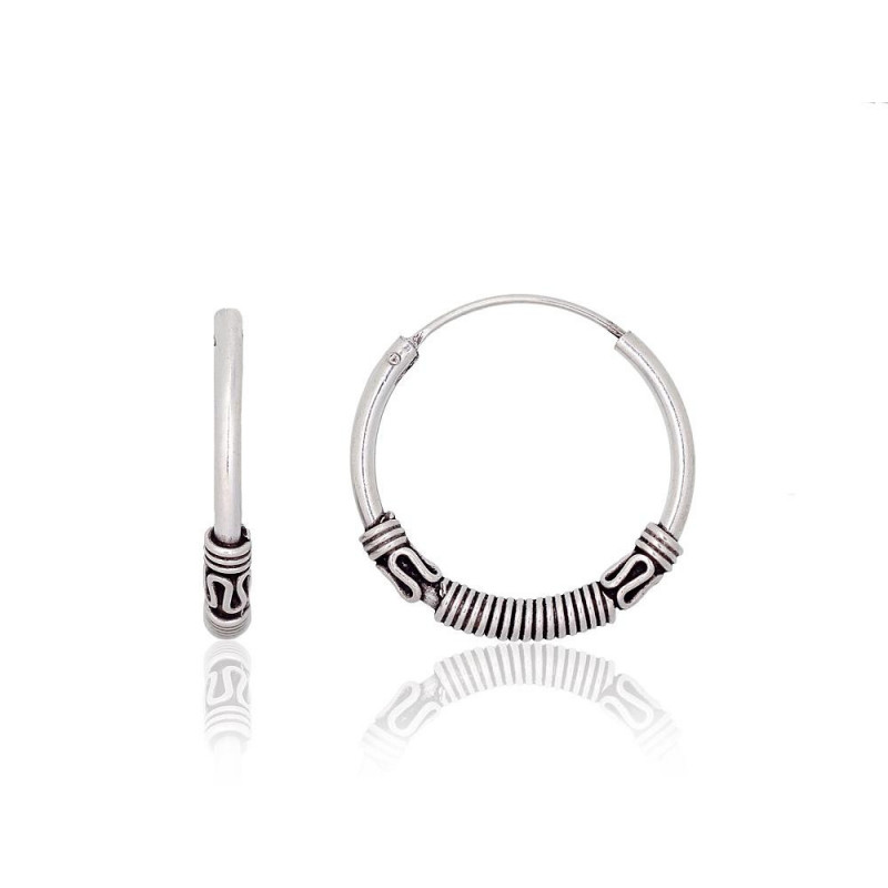 Silver earrings-rings 2204000(POx-Bk), Silver 925°, oxide (Plating)