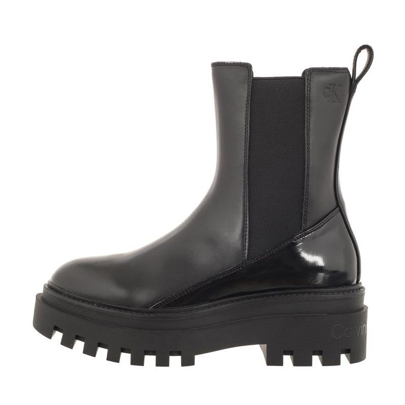 Calvin Klein Chunky Boot Chelsea Lth Mg Sat Triple Black YW0YW01286 0GT (CK413-b) shoes