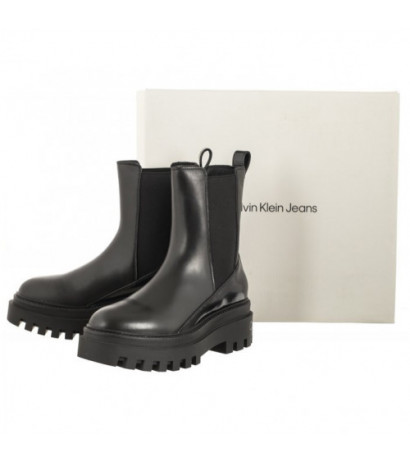 Calvin Klein Chunky Boot Chelsea Lth Mg Sat Triple Black YW0YW01286 0GT (CK413-b) shoes