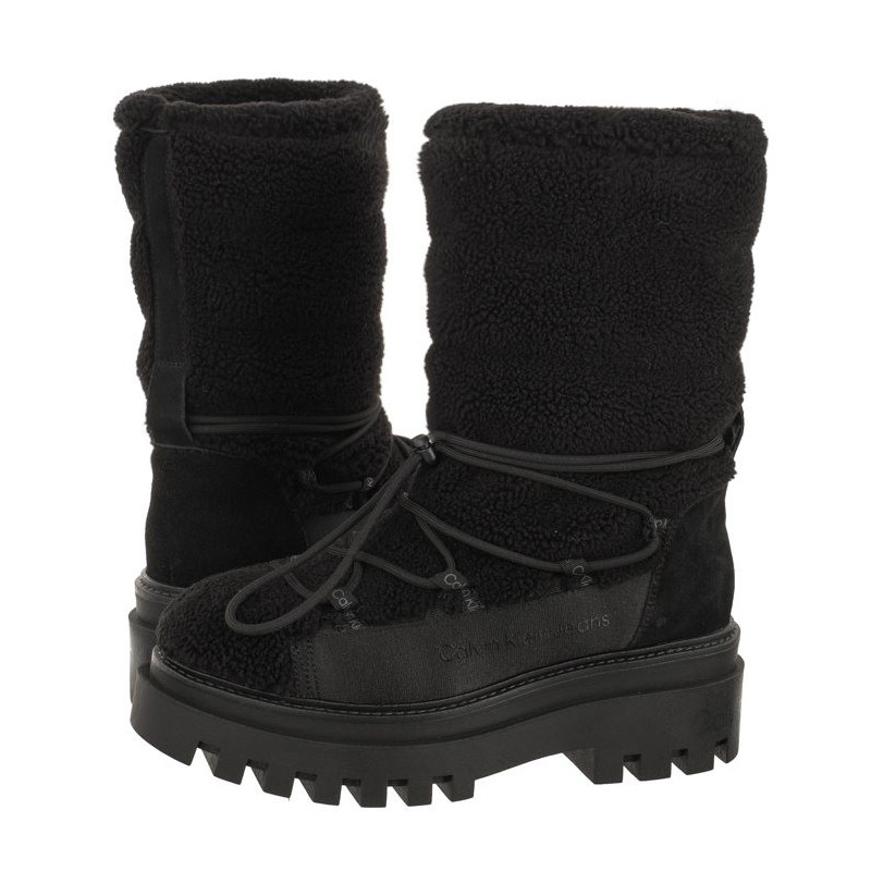 Calvin Klein Flatform Snow Boot Sherpa Wn Triple Black YW0YW01195 0GT (CK410-a) boots