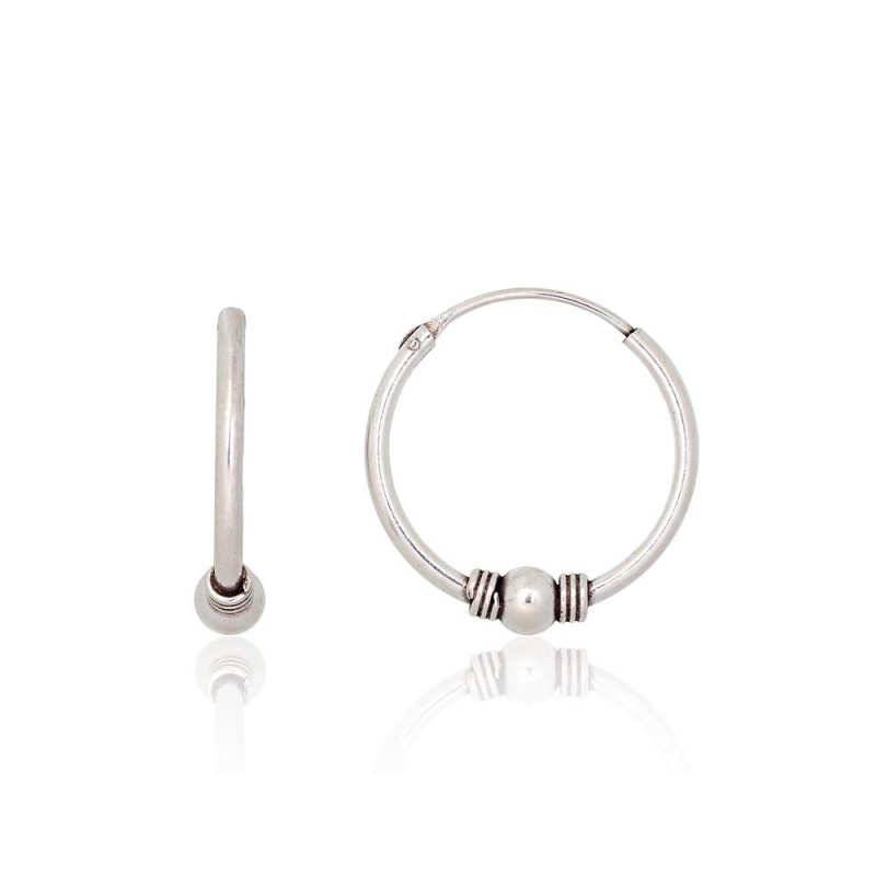 Silver earrings-rings 2203994(POx-Bk), Silver 925°, oxide (Plating)