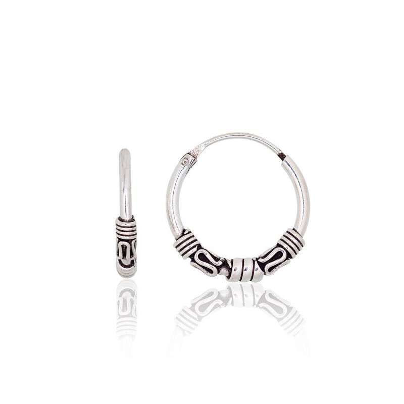 Silver earrings-rings 2204010(POx-Bk), Silver 925°, oxide (Plating)