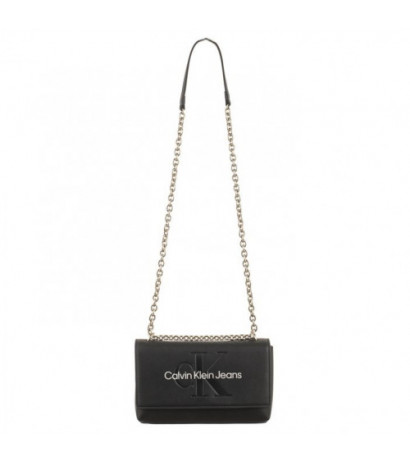 Calvin Klein Sculpted Ew Flap Conv25 Mono Black/Metallic Logo K60K611866 0GL (CK431-a) handbag