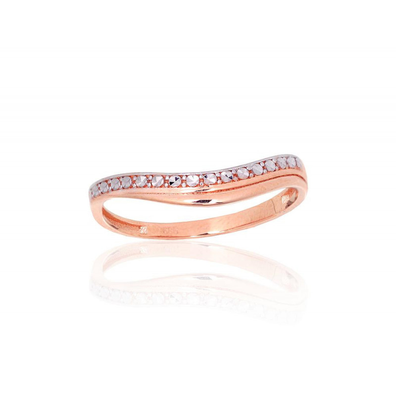 Gold ring 1101166(Au-R+PRh-W), Red Gold 585°, Rhodium (Plating)