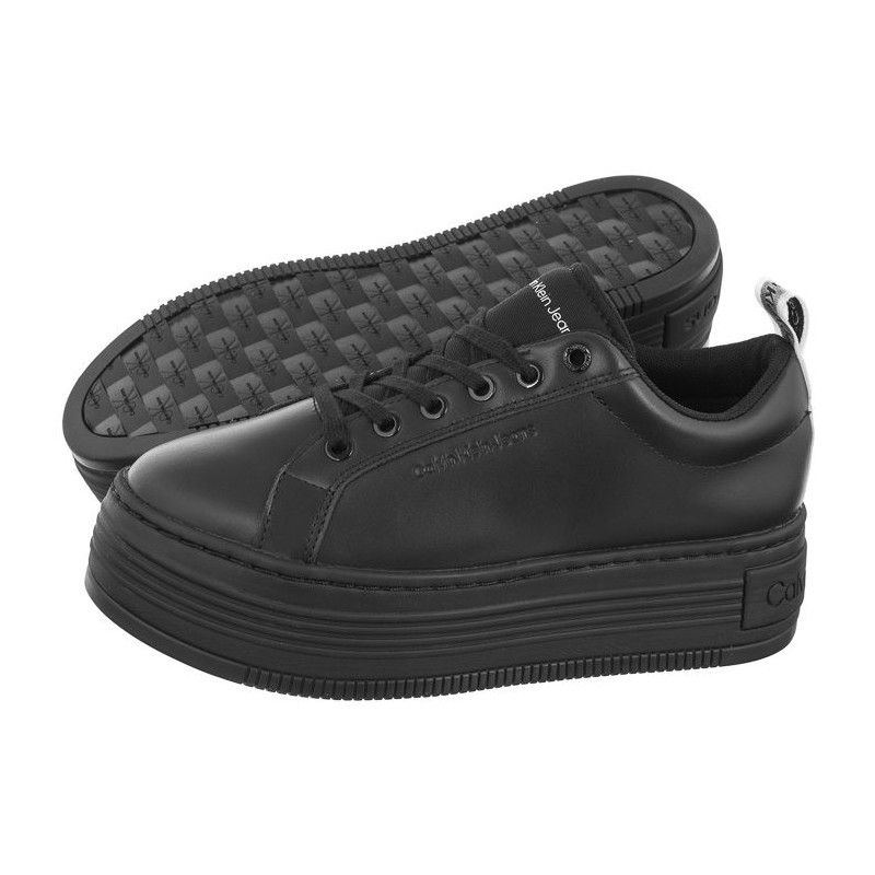 Calvin Klein Bold Flatf Low Laceup Lth In Lum Triple Black YW0YW01309 0GT (CK444-a) shoes