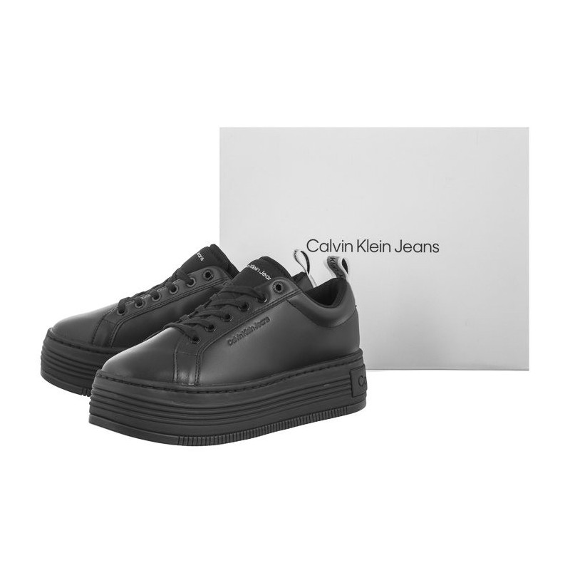 Calvin Klein Bold Flatf Low Laceup Lth In Lum Triple Black YW0YW01309 0GT (CK444-a) shoes