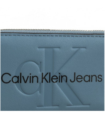 Calvin Klein Sculpted Med Zip Around Mono Blue Shadow Logo K60K607229 CEZ (CK121-e) handbag