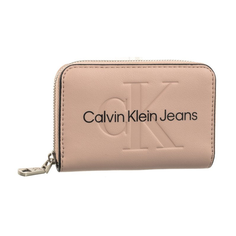 Calvin Klein Sculpted Med Zip Around Mono Pale Conch Logo K60K607229 TFT (CK121-f) handbag