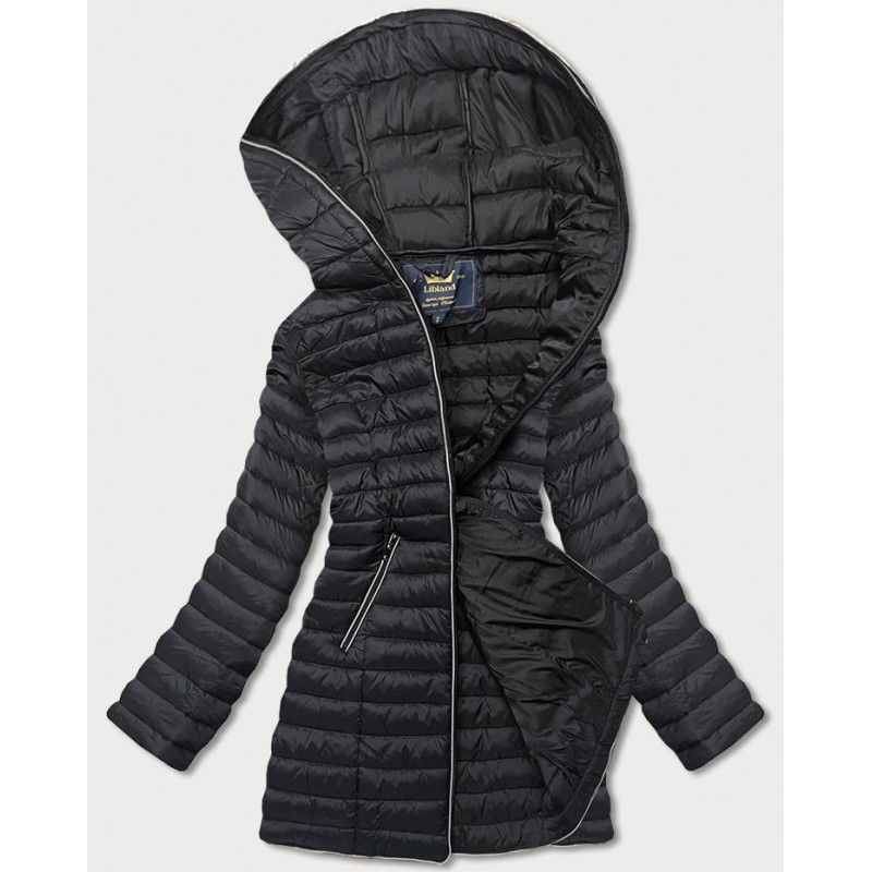 HOODED QUILTED JACKET BLACK (7153) striukė