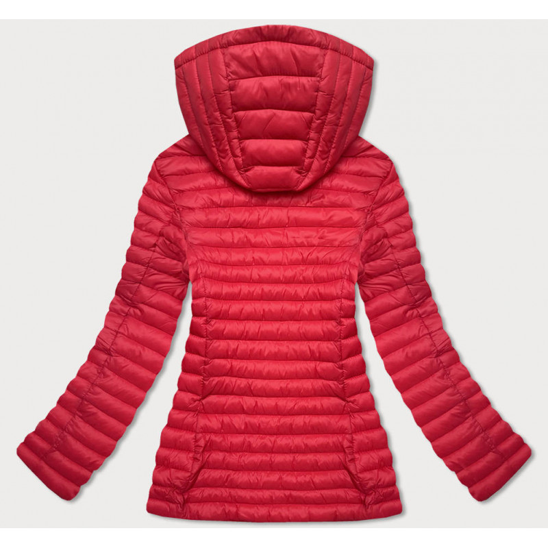 QUILTED HOODED JACKET RED (7218) striukė