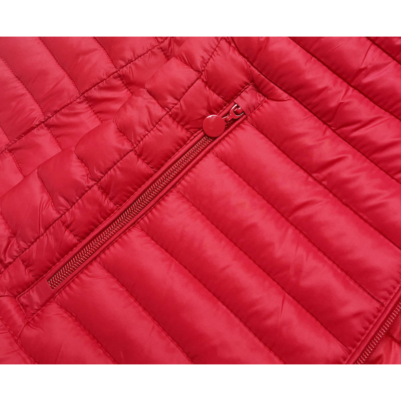 QUILTED HOODED JACKET RED (7218) striukė