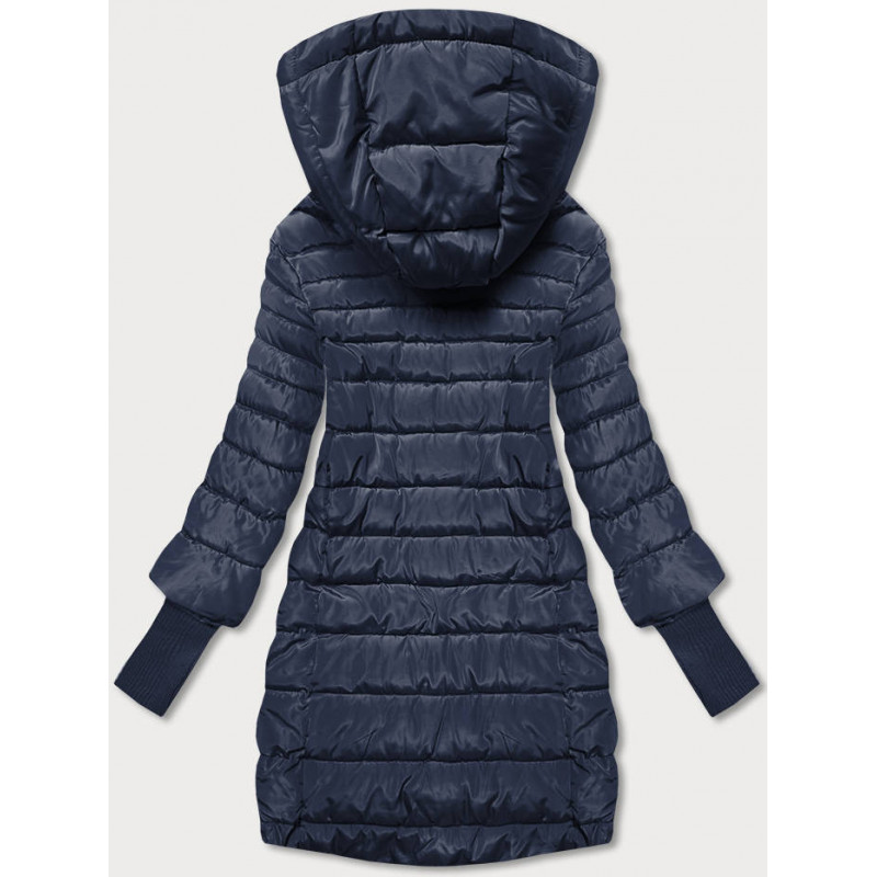 LONG JACKET WITH HOOD BLACK (PM7231) striukė