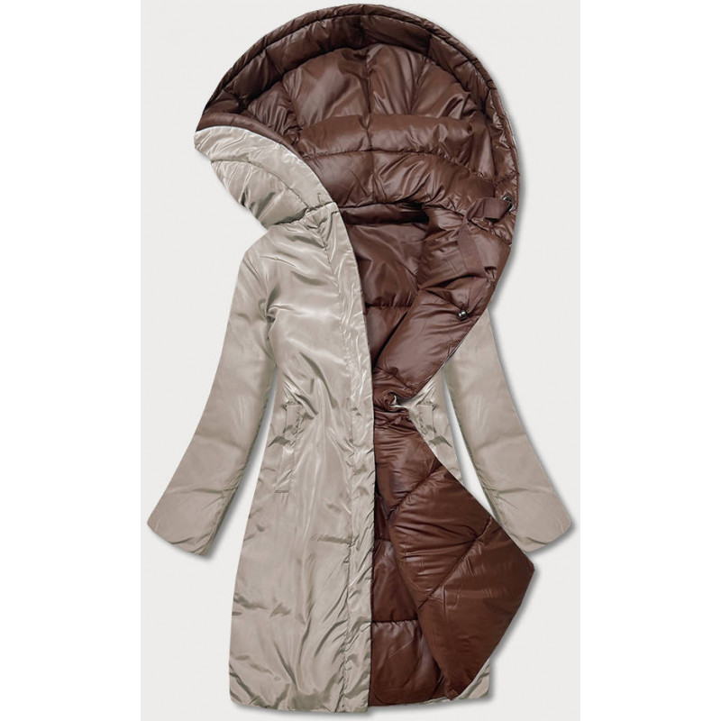 LONG JACKET WITH HOOD BLACK (PM7231) striukė